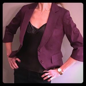 Sisley Eggplant-toned cropped jacket Size 44 (Med)